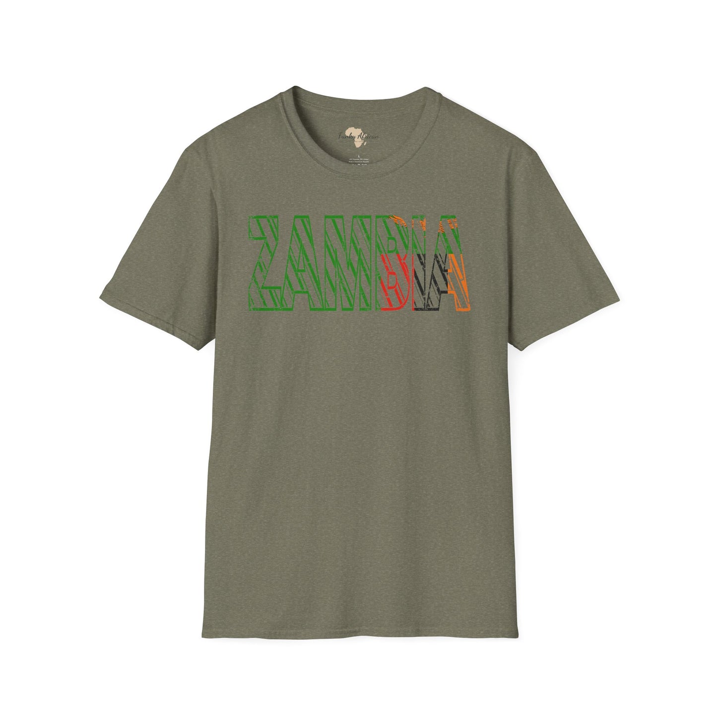 Zambia text unisex softstyle tee