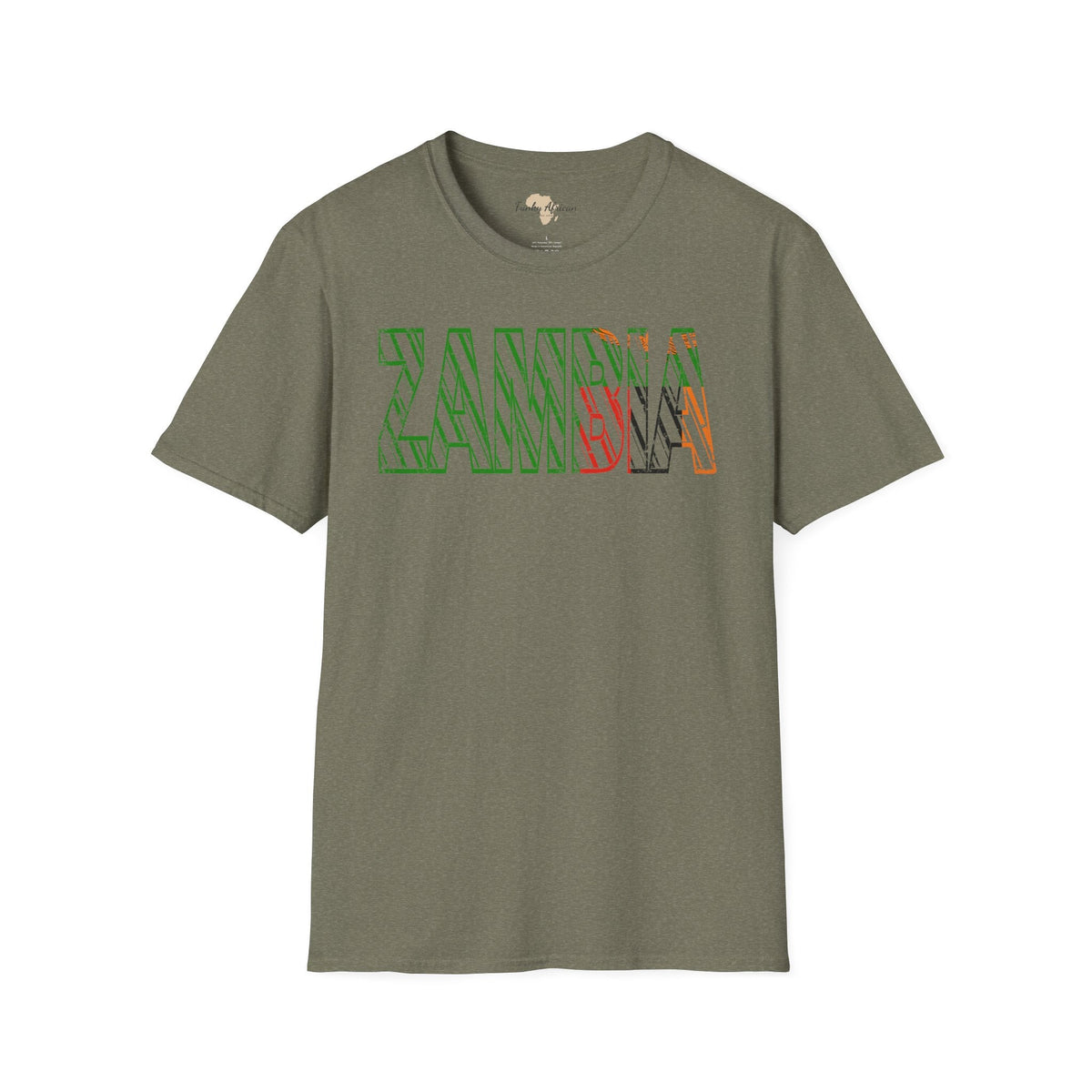 Zambia text unisex softstyle tee Funky African