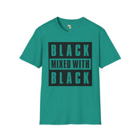Black mixed with black unisex softstyle tee Funky African