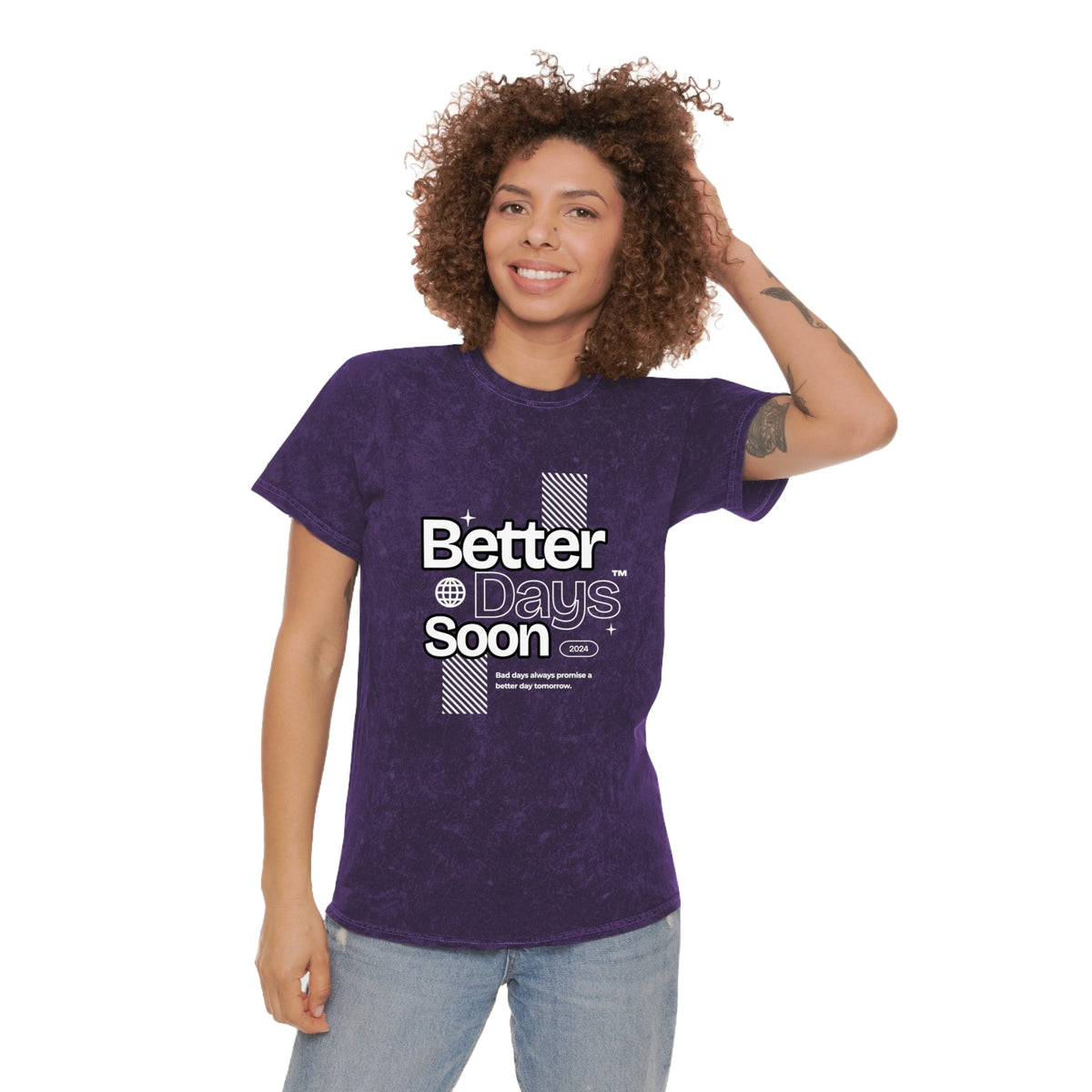 Better days soon unisex wash tee Funky African