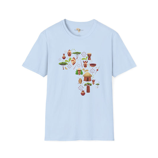 African map unisex softstyle tee Funky African