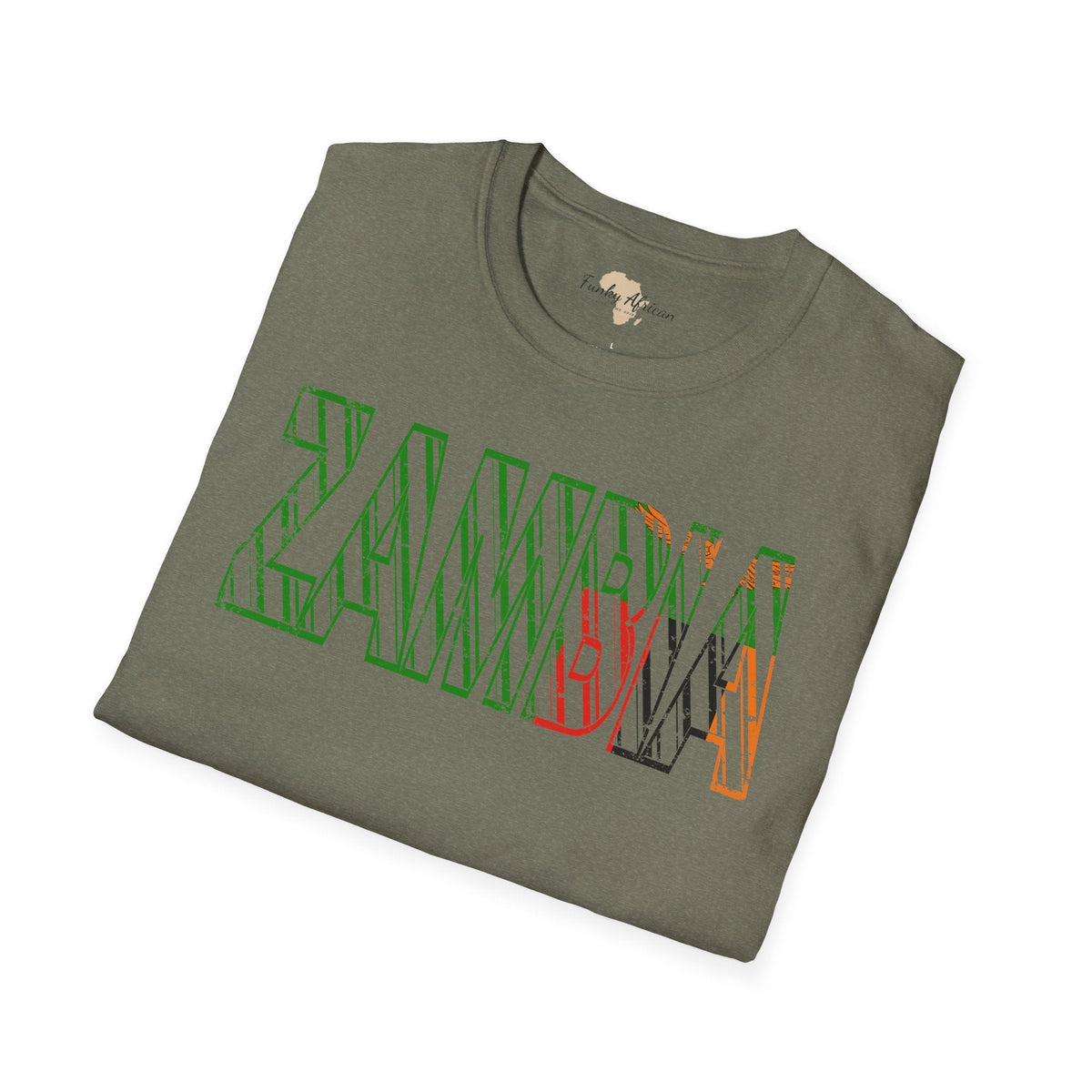 Zambia text unisex softstyle tee Funky African