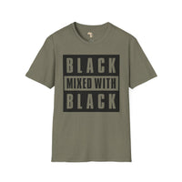 Black mixed with black unisex softstyle tee Funky African