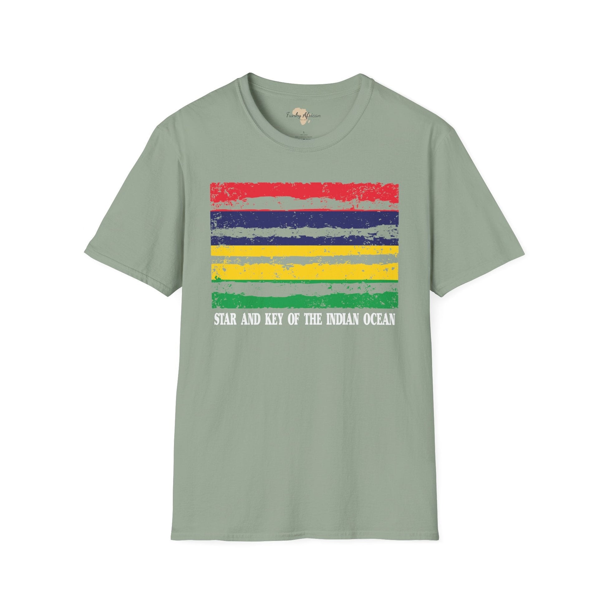 Mauritius strip unisex softstyle tee Funky African