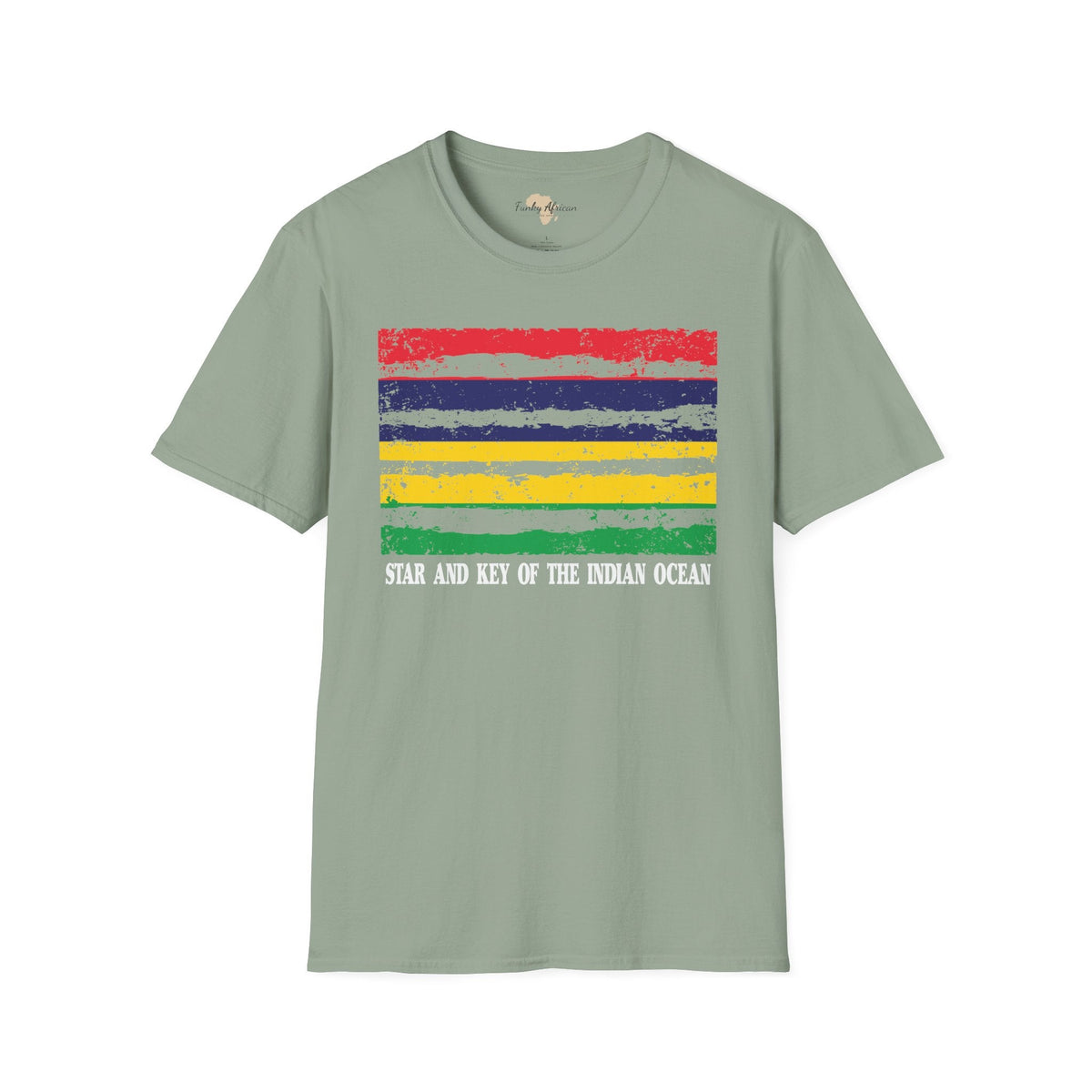 Mauritius strip unisex softstyle tee Funky African