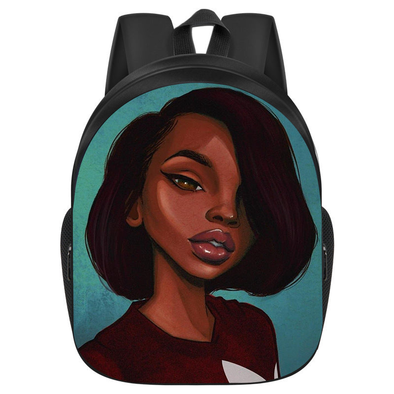 African girl school backpack