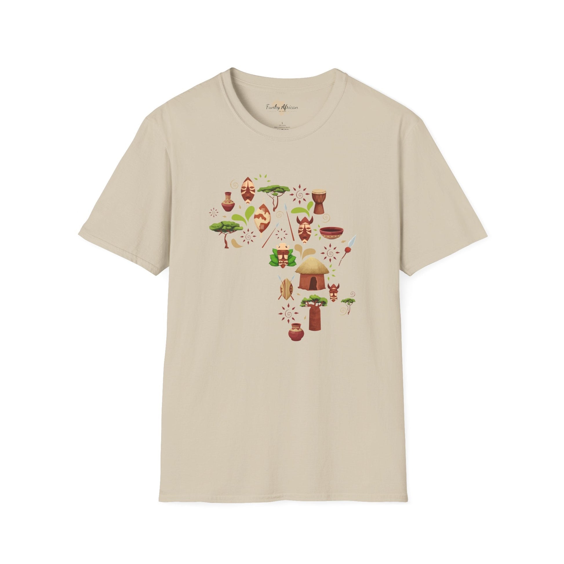 African map unisex softstyle tee Funky African