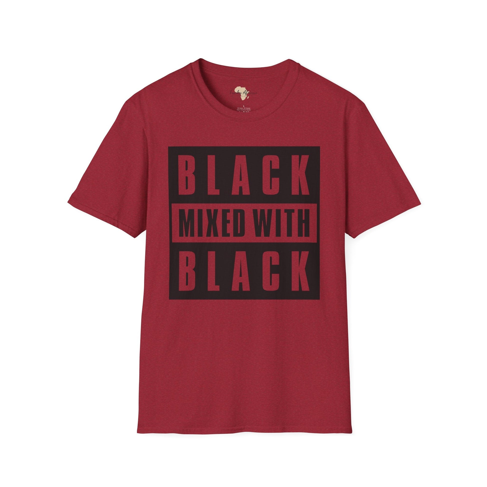 Black mixed with black unisex softstyle tee Funky African