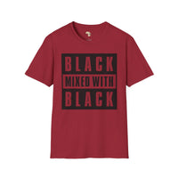 Black mixed with black unisex softstyle tee Funky African