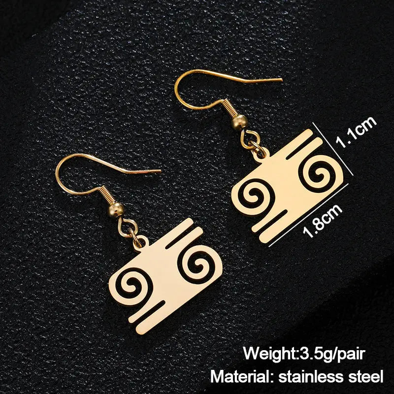 Adinkra Fashion Hollowed-out ear rings Funky African