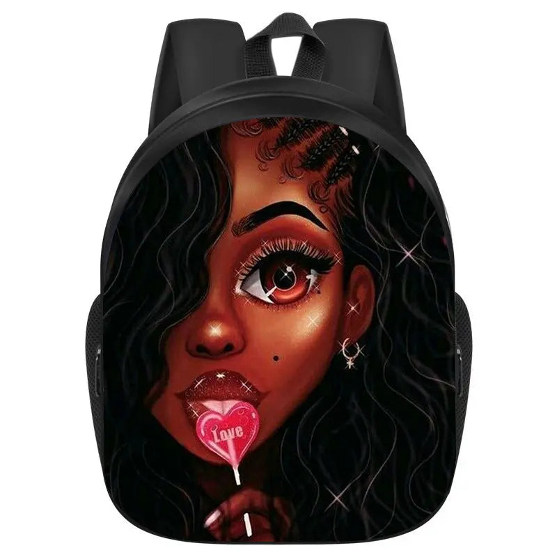 African girl school backpack Funky African