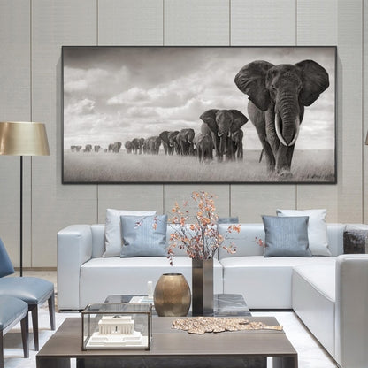 Canvas African elephant artwork