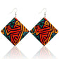 African Wooden Bohemian Square Earrings