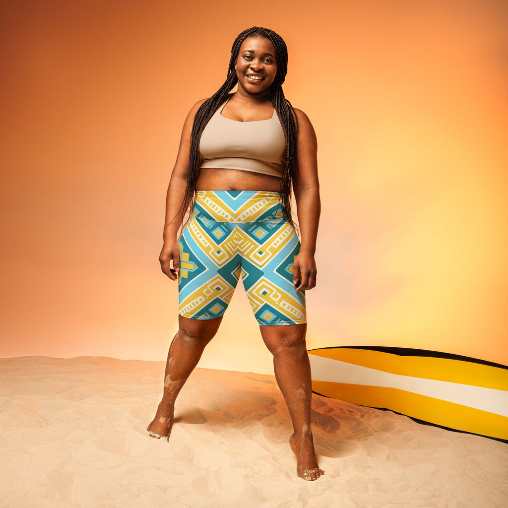 African Print Biker Shorts Funky African