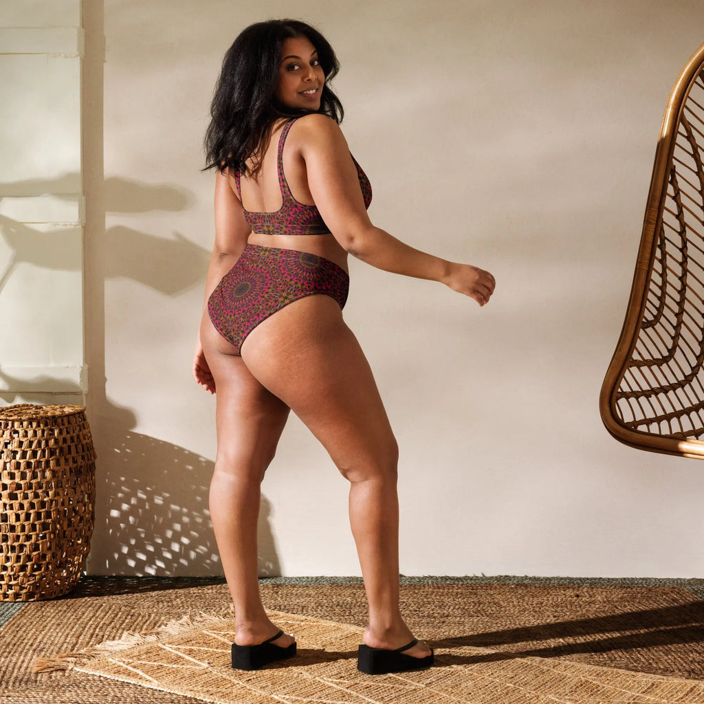 African print high-waisted bikini Funky African