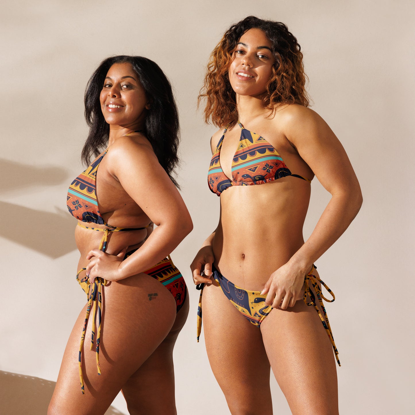 African print string bikini