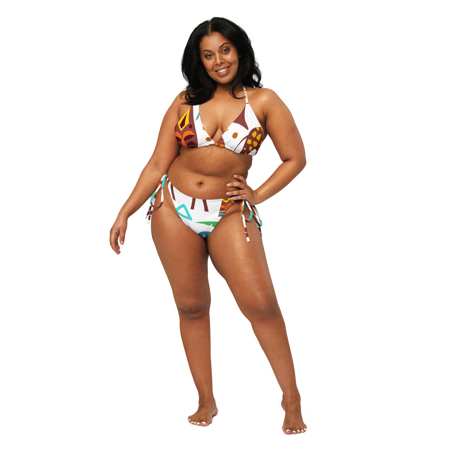 African print string bikini