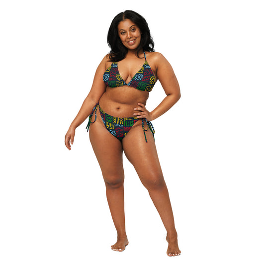 African print string bikini