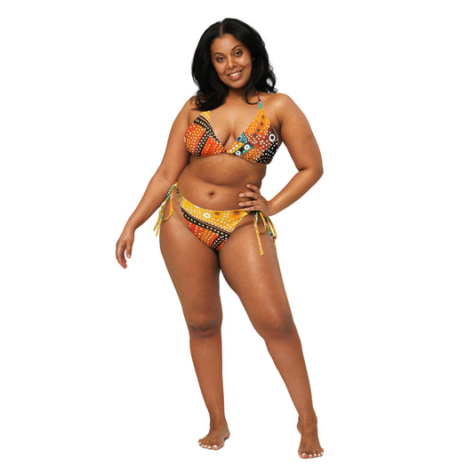 African print string bikini