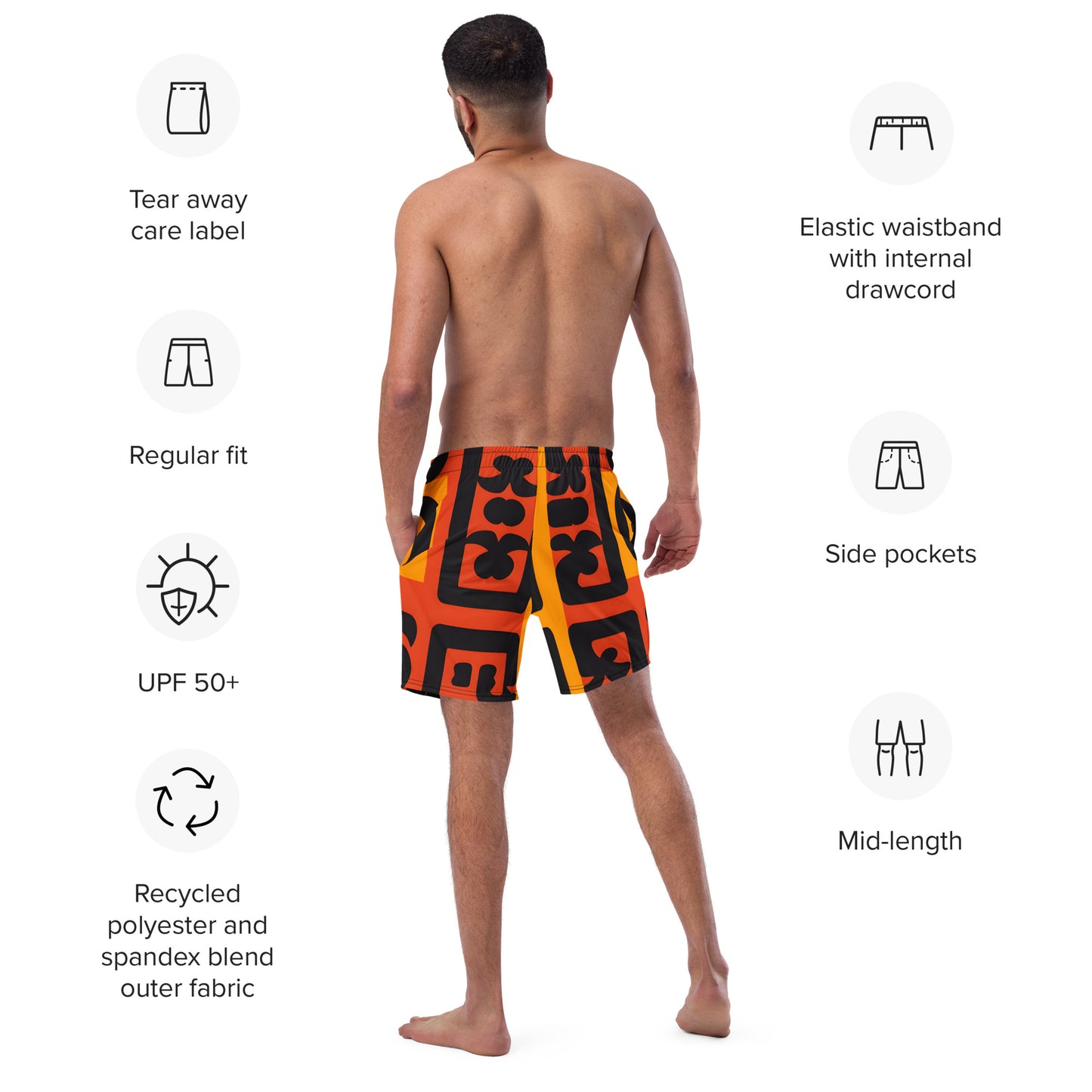 African print Men's swim trunks