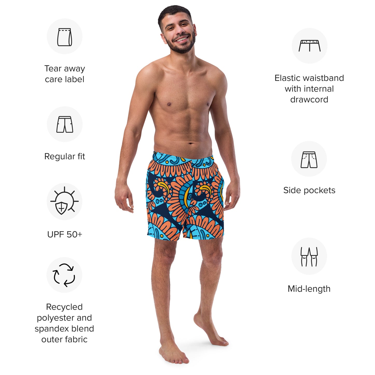 African print Men's swim trunks