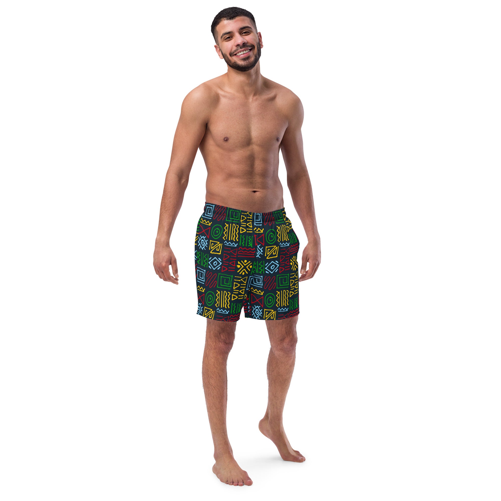 African print swim fashion trunks