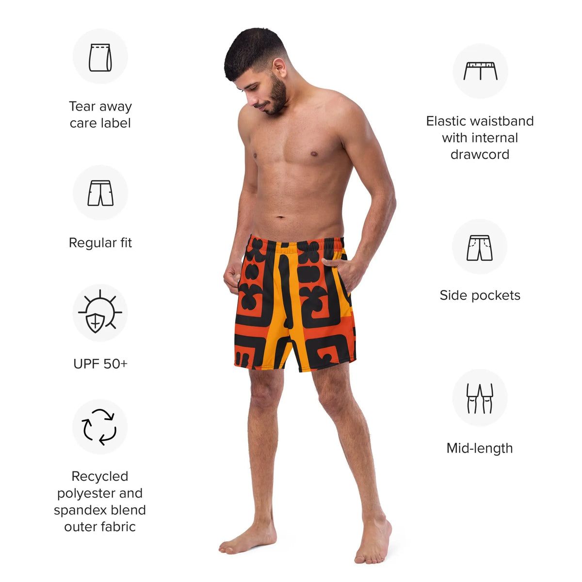African print Men's swim trunks Funky African