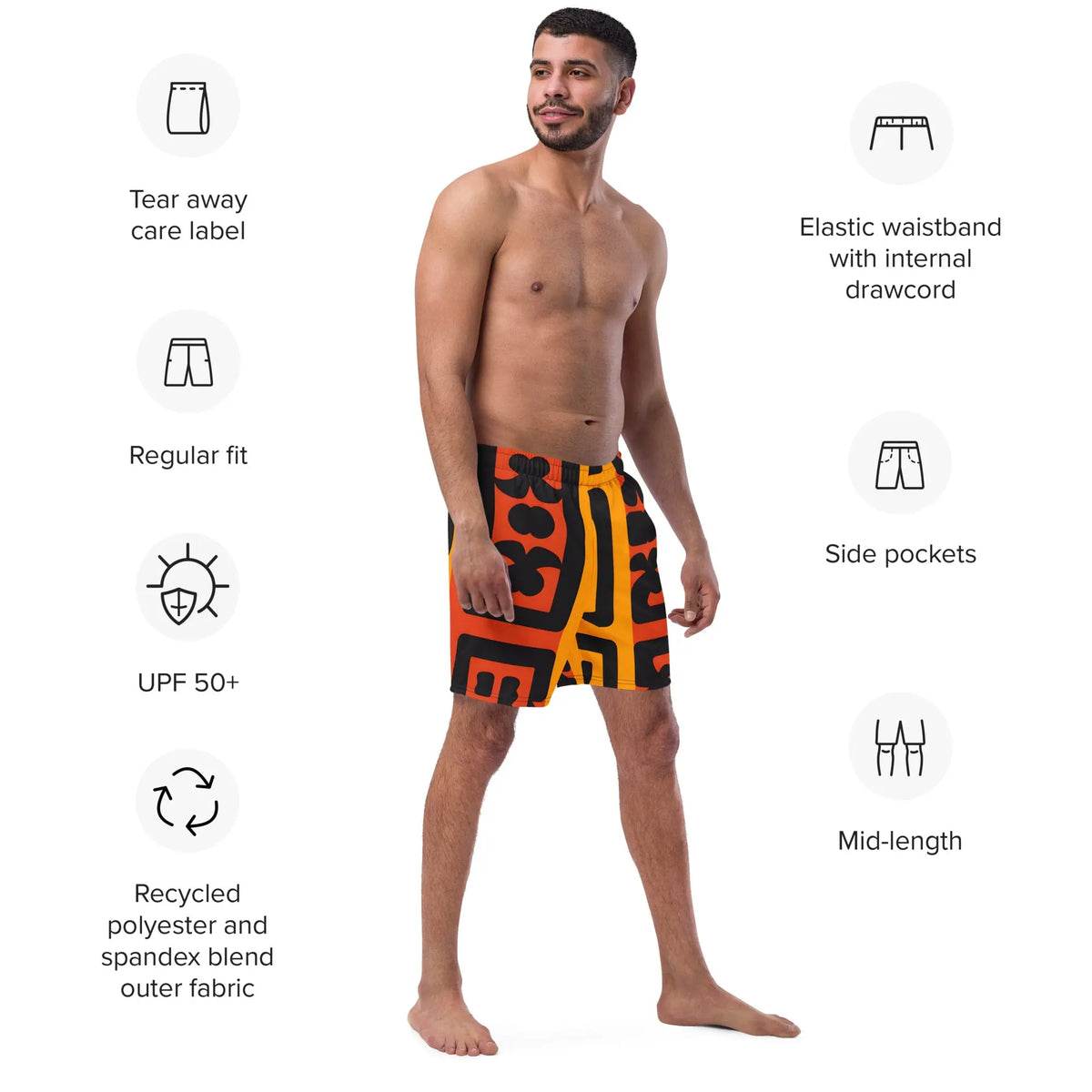 African print Men's swim trunks Funky African