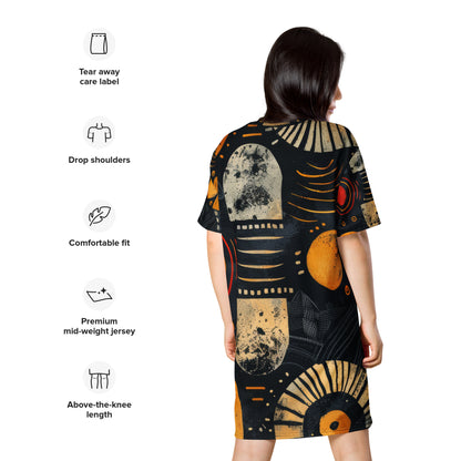 African print T-shirt dress