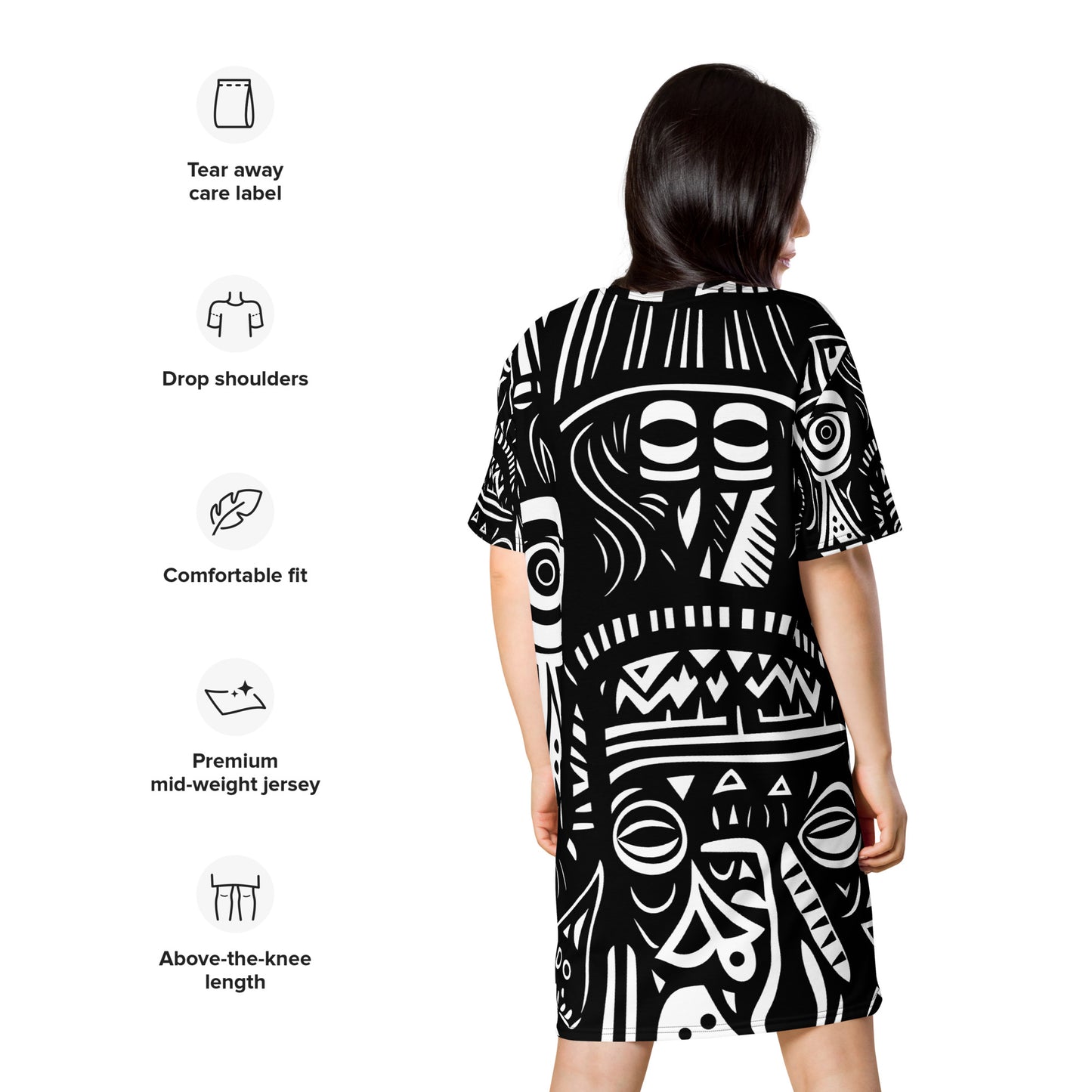 African print T-shirt dress