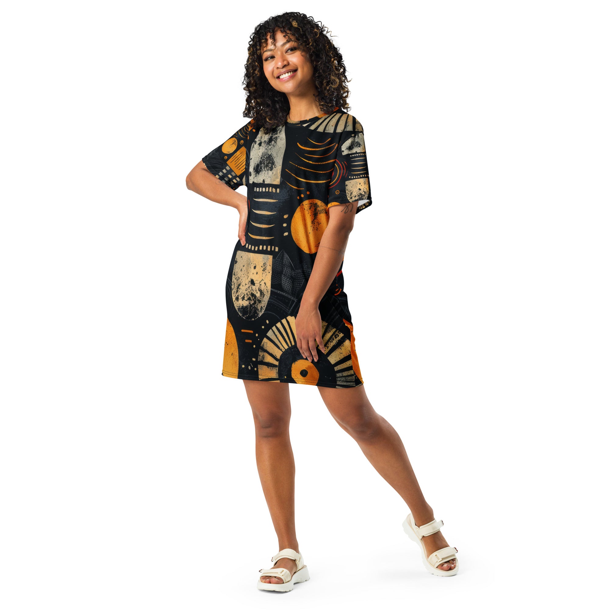 African print T shirt dress Funky African