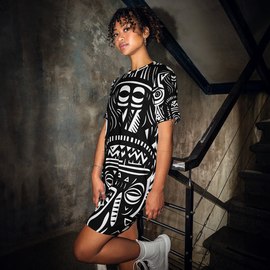 African print T-shirt dress