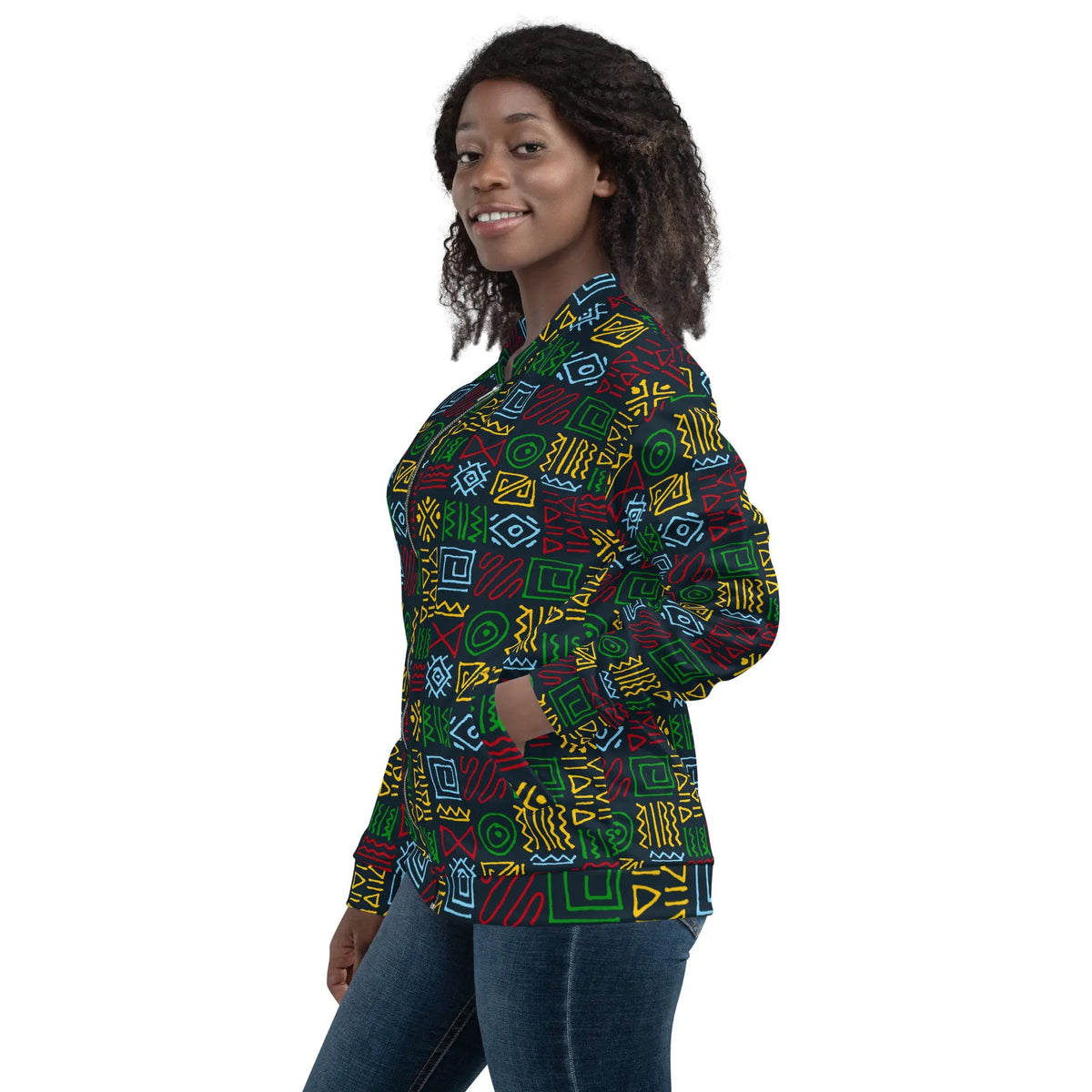 Unisex Bomber Jacket Funky African