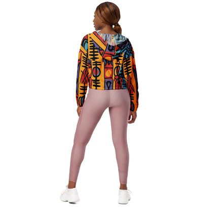 African print women’s cropped windbreaker