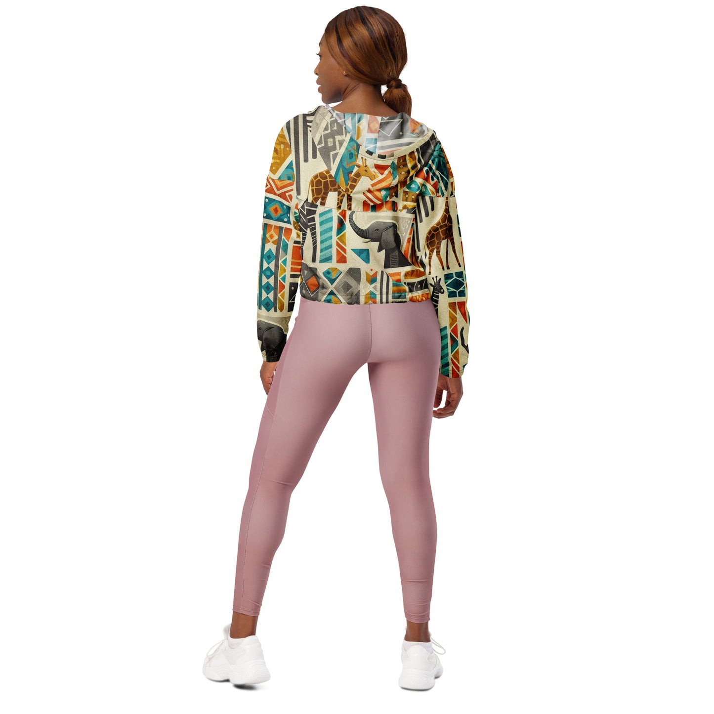 African print women’s cropped windbreaker