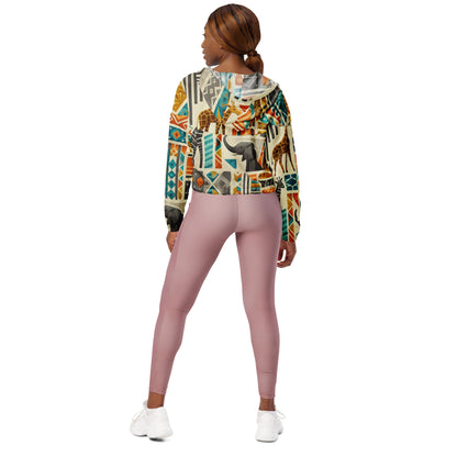 African print women’s cropped windbreaker