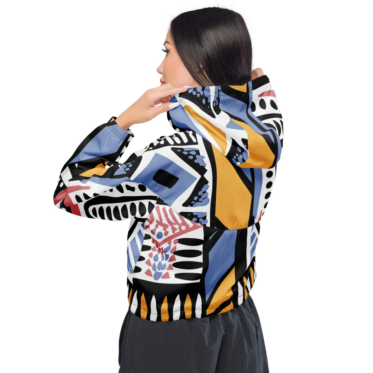 Women’s cropped windbreaker Funky African