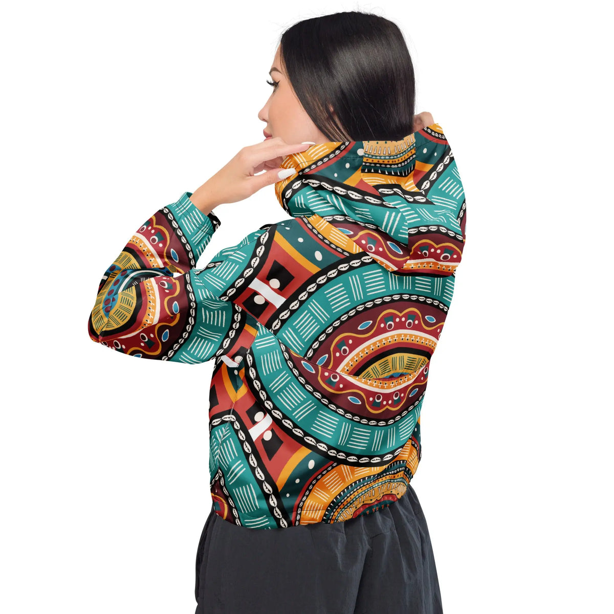 Women’s cropped windbreaker Funky African