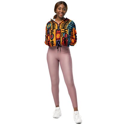 African print women’s cropped windbreaker