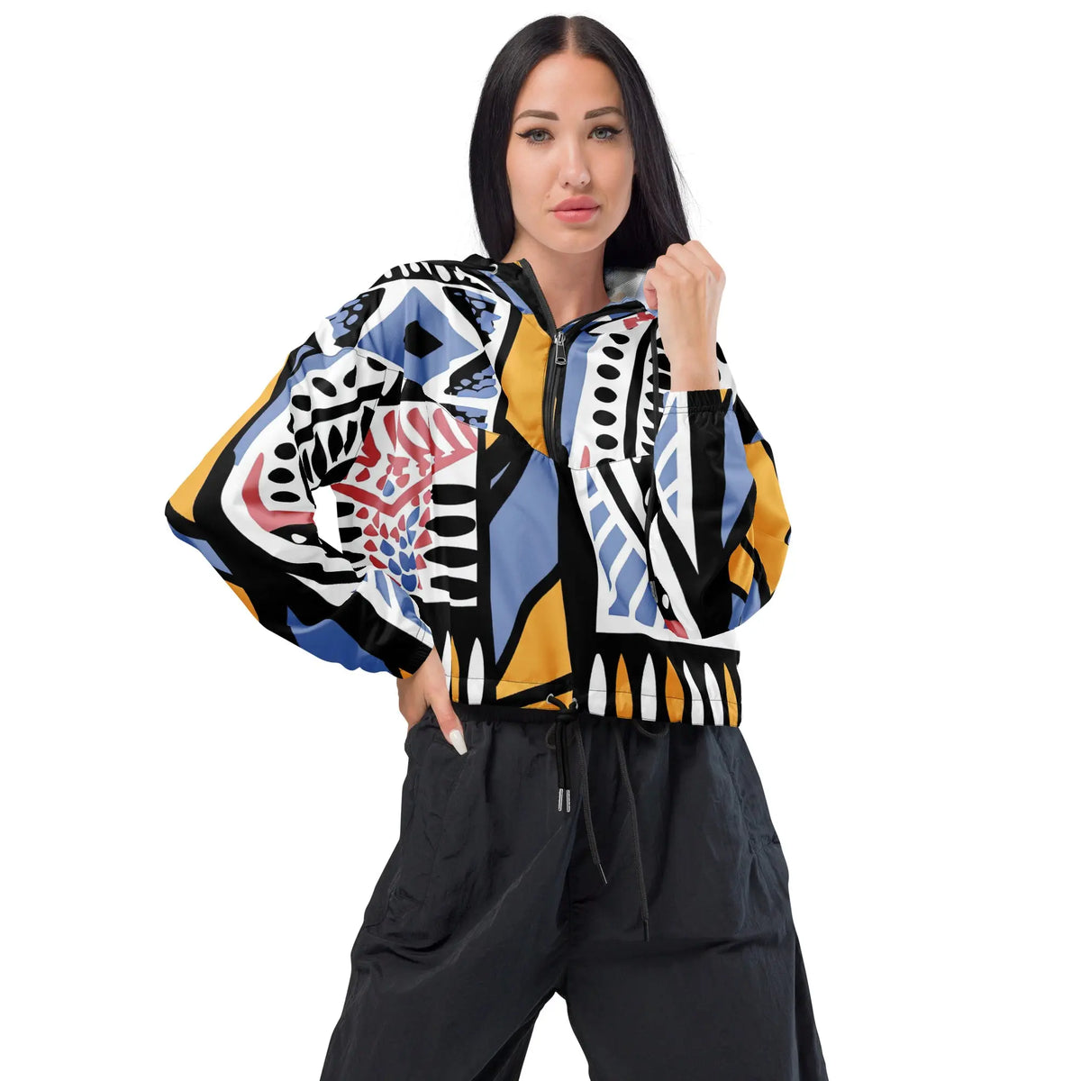 Women’s cropped windbreaker Funky African