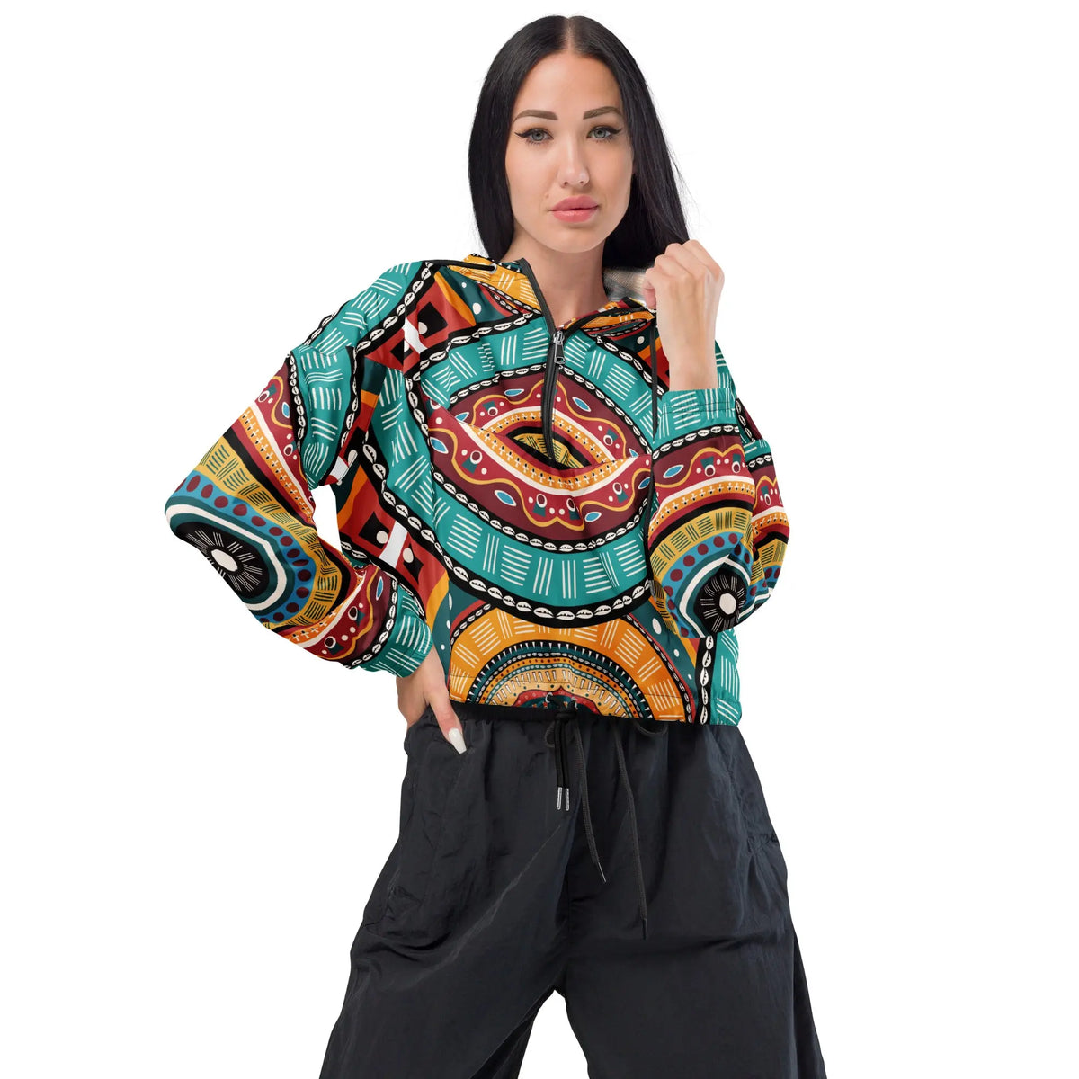 Women’s cropped windbreaker Funky African
