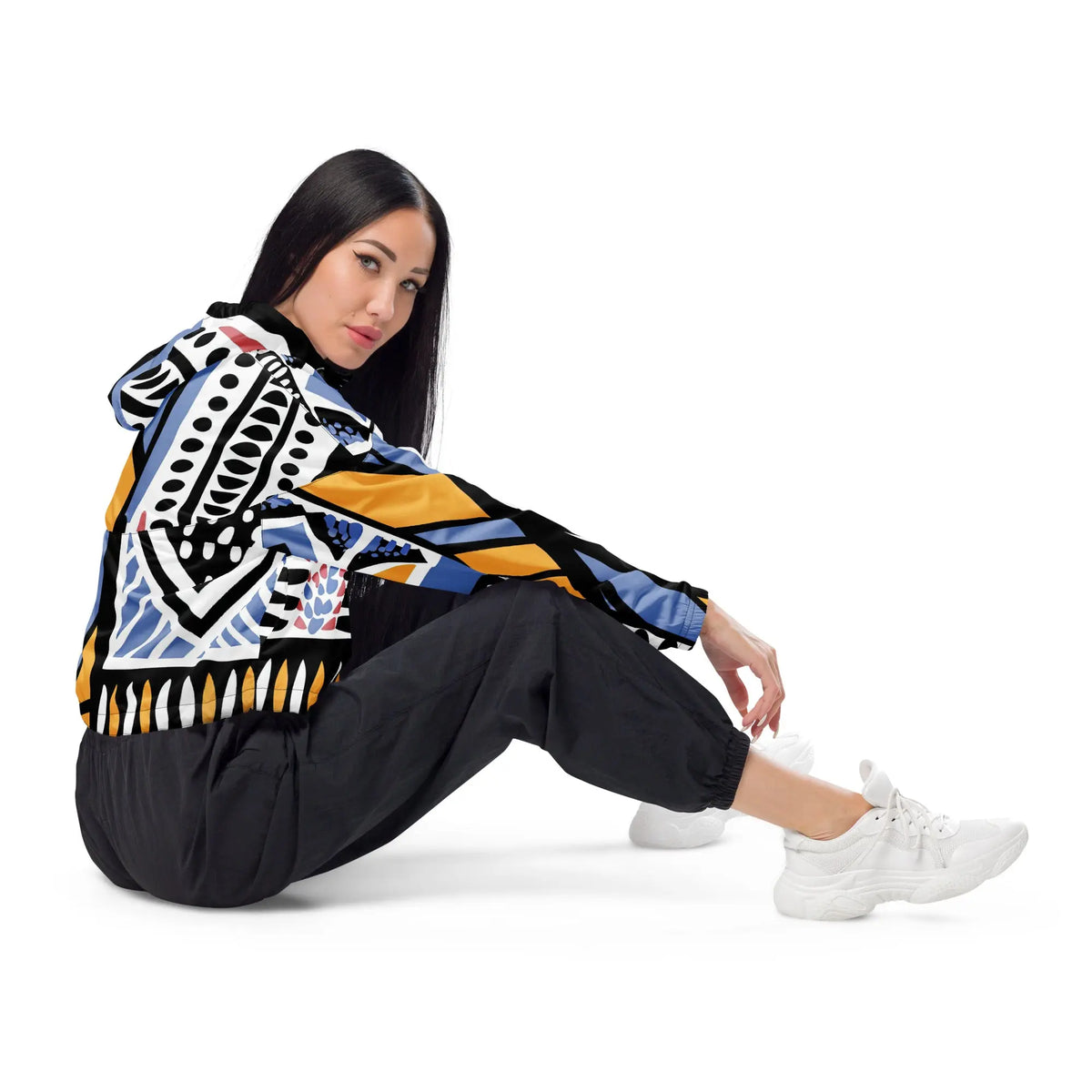Women’s cropped windbreaker Funky African