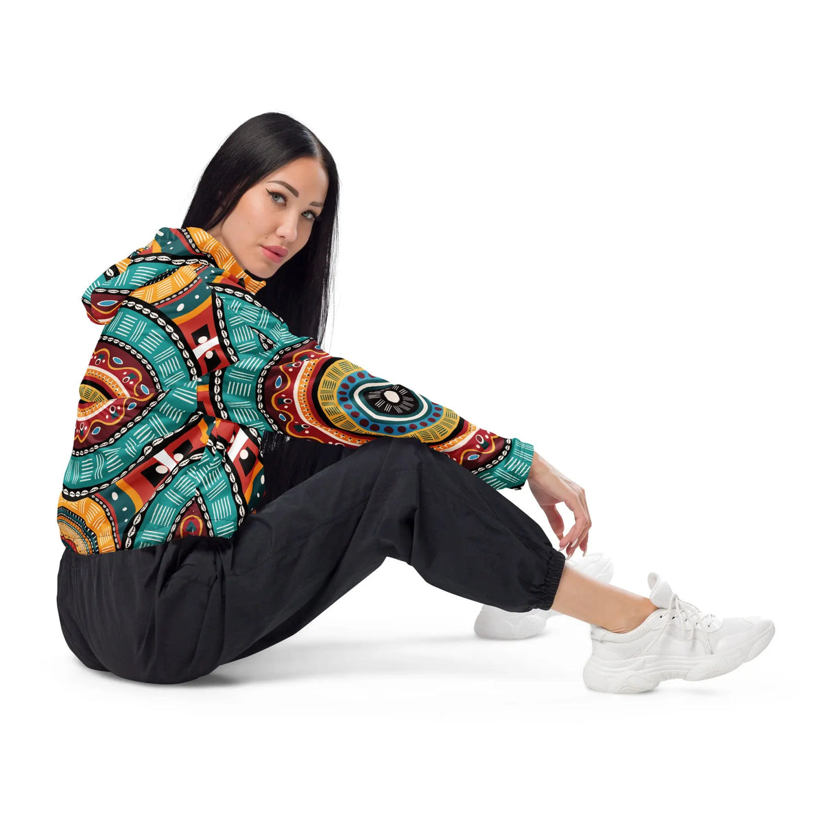 Women’s cropped windbreaker Funky African