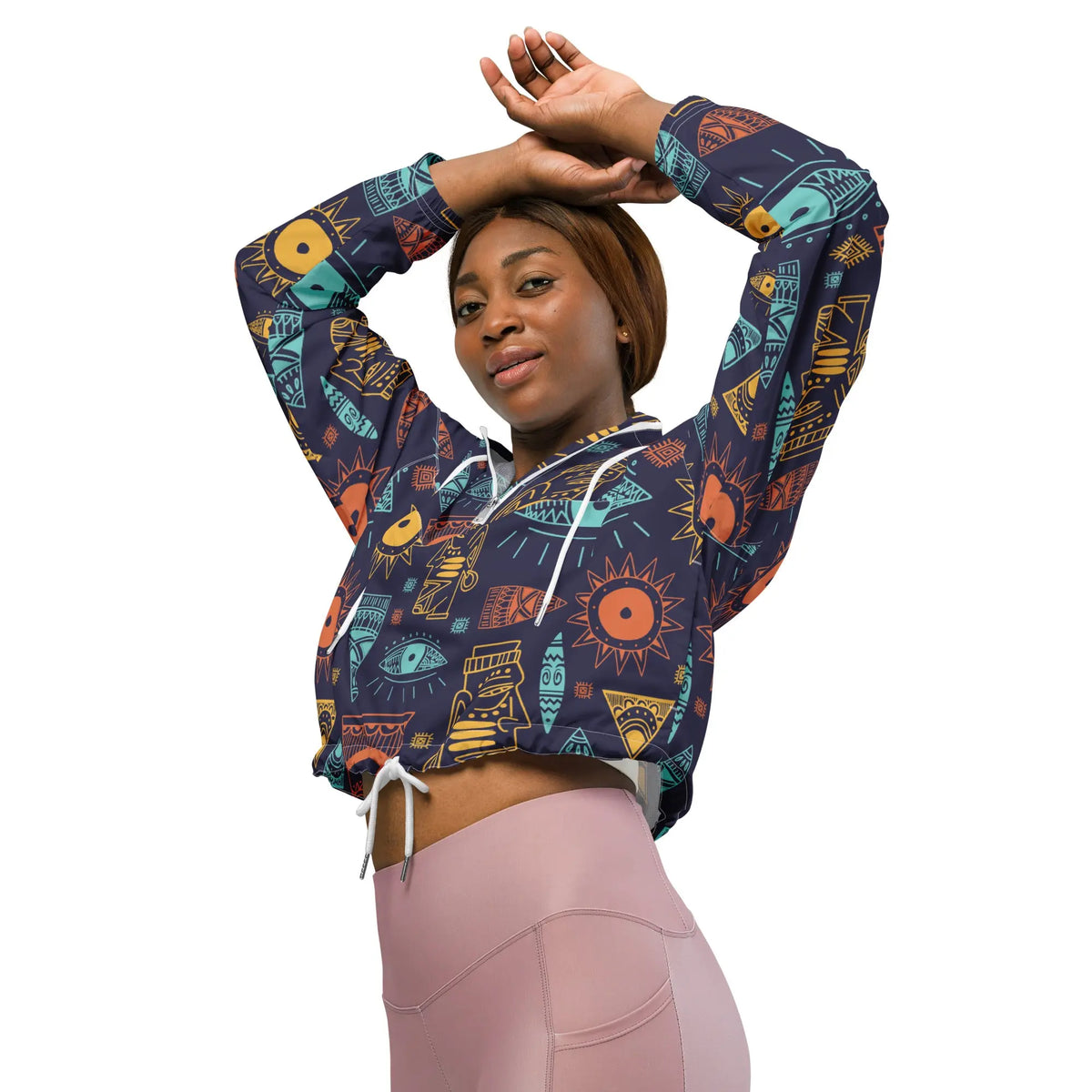 Women’s cropped windbreaker Funky African
