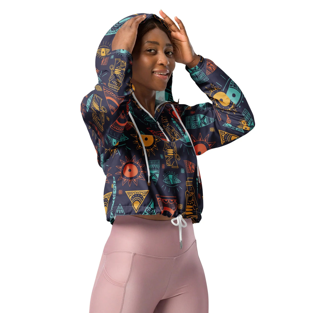 Women’s cropped windbreaker Funky African