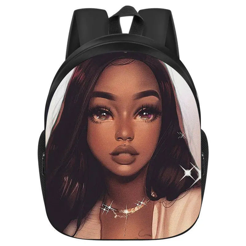 African girl school backpack Funky African