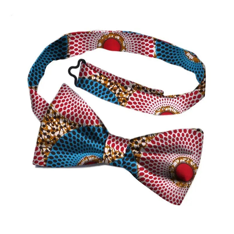 Men's Bohemian African Cotton Print Adjustable Bow Tie Funky African