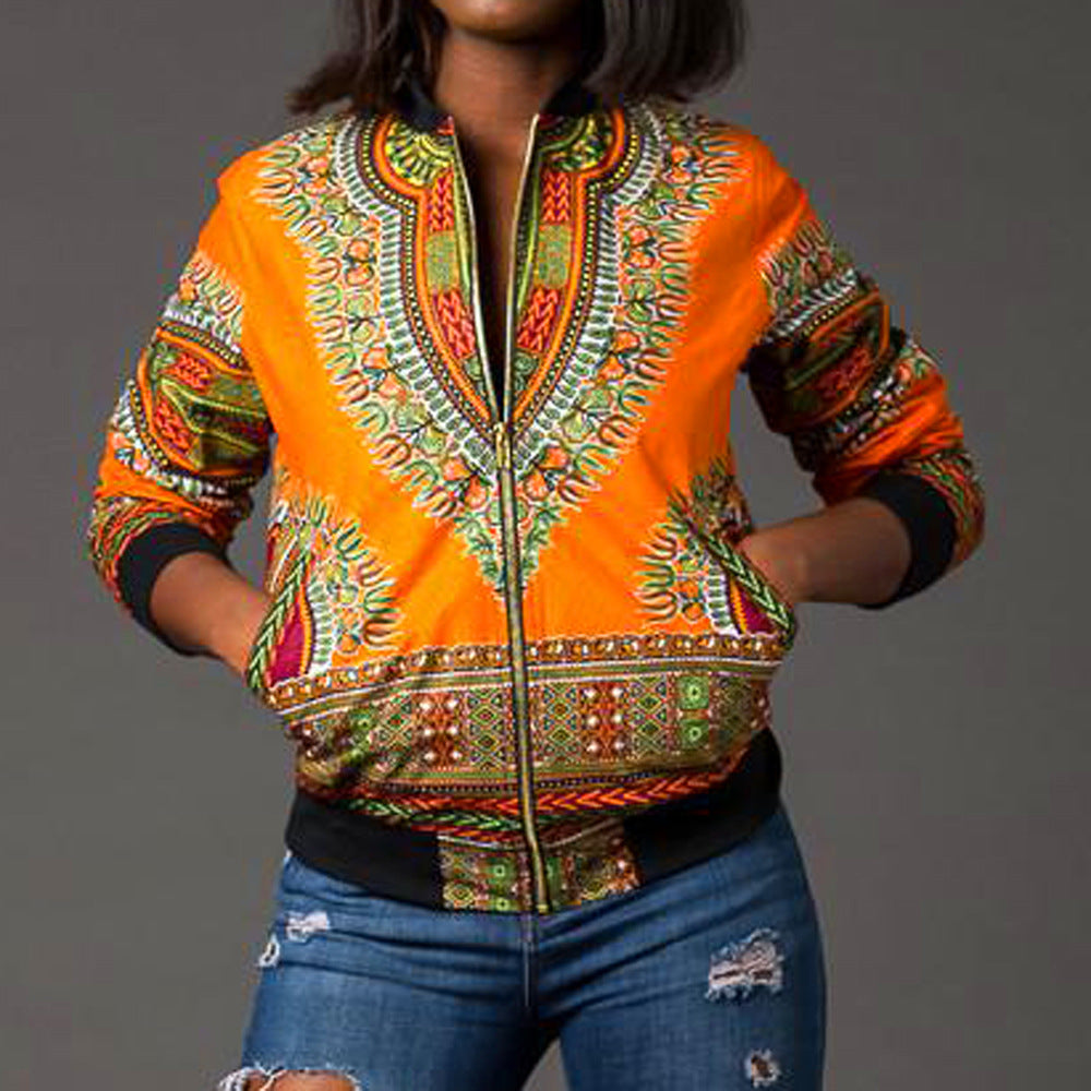 African printed short coat women