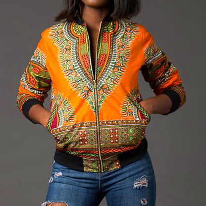 African printed short coat women