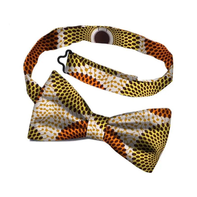 Men's Bohemian African Cotton Print Adjustable Bow Tie Funky African